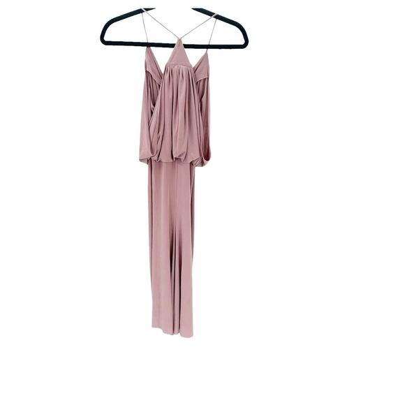MISA Los Angeles Domino Tie Front Maxi Dress in Blush from Pink Size M NWT - Picture 6 of 13